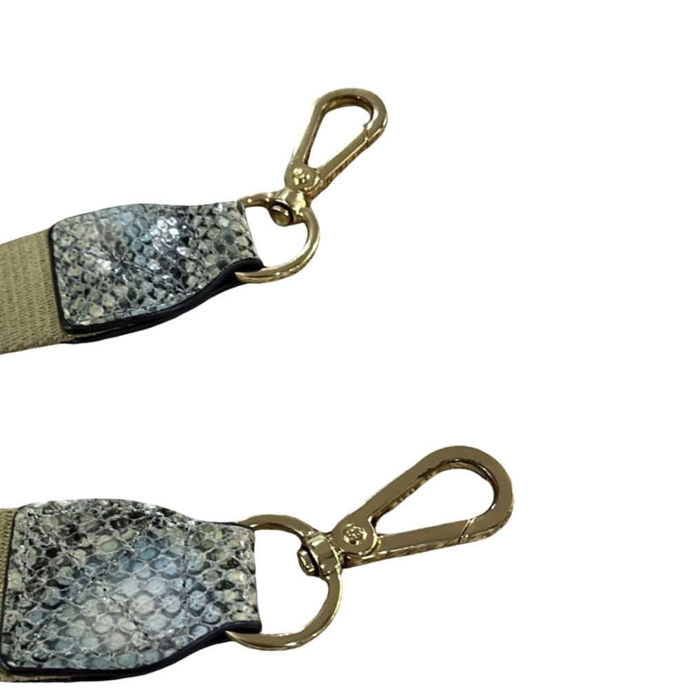 G.I.L.I. Snakeskin Print Crossbody Bag Green Blue Gold Hardware OS - Picture 6 of 9